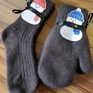Yak wool socks and mittens kids gift set